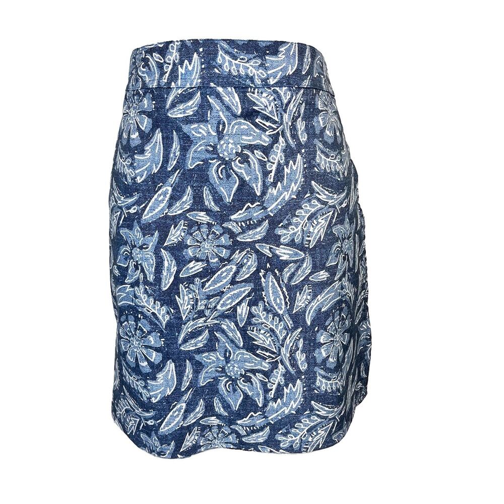 Rip Skirt size Large Blue Floral Wrap Swim Hawaiian Beach Cruise Cover Up
